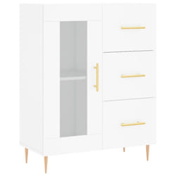 vidaXL Sideboard Storage Cabinet Side Cabinet Concrete Grey Engineered Wood - white