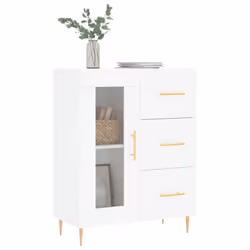 vidaXL Sideboard Storage Cabinet Side Cabinet Concrete Grey Engineered Wood - white