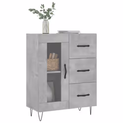 vidaXL Sideboard Storage Cabinet Side Cabinet Cupboard White Engineered Wood - concrete grey