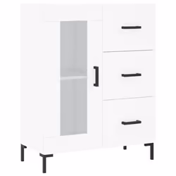 vidaXL Sideboard Storage Cabinet Side Cabinet Cupboard White Engineered Wood - white