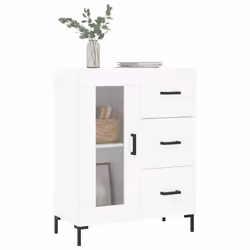 vidaXL Sideboard Storage Cabinet Side Cabinet Cupboard White Engineered Wood - white