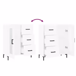 vidaXL Sideboard Storage Cabinet Side Cabinet Cupboard White Engineered Wood - white - Additional view 8
