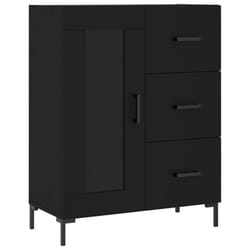 vidaXL Sideboard Storage Cabinet Side Cabinet Cupboard White Engineered Wood - black