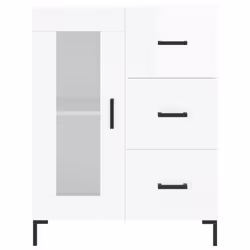 vidaXL Sideboard Storage Cabinet Side Cabinet Cupboard White Engineered Wood - high gloss white - Additional view 4