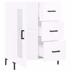 vidaXL Sideboard Storage Cabinet Side Cabinet Cupboard White Engineered Wood - high gloss white - Additional view 5