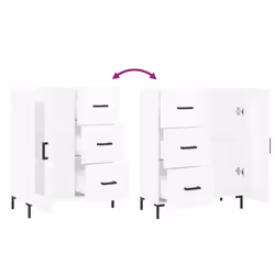 vidaXL Sideboard Storage Cabinet Side Cabinet Cupboard White Engineered Wood - high gloss white - Additional view 8