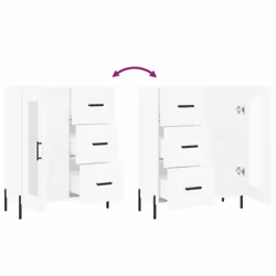 vidaXL Sideboard Storage Cabinet Side Cabinet Cupboard White Engineered Wood - white - Additional view 8