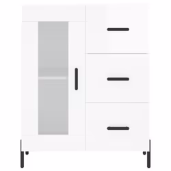 vidaXL Sideboard Storage Cabinet Side Cabinet Cupboard White Engineered Wood - high gloss white - Additional view 4