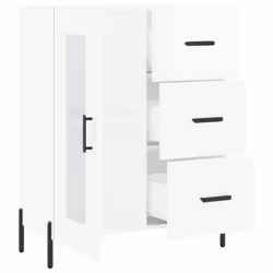 vidaXL Sideboard Storage Cabinet Side Cabinet Cupboard White Engineered Wood - high gloss white - Additional view 5