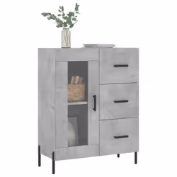 vidaXL Sideboard Storage Cabinet Side Cabinet Cupboard White Engineered Wood - concrete grey - Additional view 2