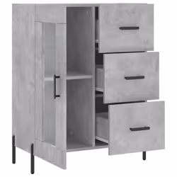 vidaXL Sideboard Storage Cabinet Side Cabinet Cupboard White Engineered Wood - concrete grey - Additional view 5