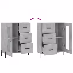 vidaXL Sideboard Storage Cabinet Side Cabinet Cupboard White Engineered Wood - concrete grey - Additional view 8