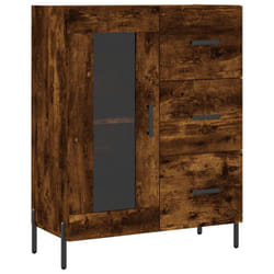 vidaXL Sideboard Storage Cabinet Side Cabinet Cupboard White Engineered Wood - smoked oak