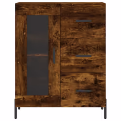 vidaXL Sideboard Storage Cabinet Side Cabinet Cupboard White Engineered Wood - smoked oak - Additional view 4