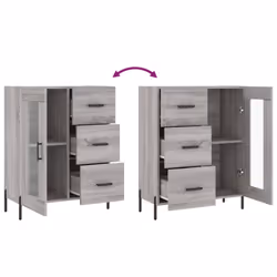 vidaXL Sideboard Storage Cabinet Side Cabinet Cupboard White Engineered Wood - grey sonoma - Additional view 8