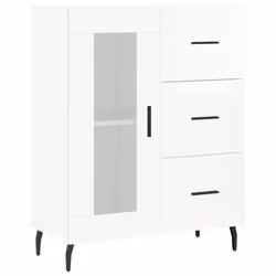 vidaXL Sideboard Storage Cabinet Side Cabinet Cupboard White Engineered Wood - high gloss white