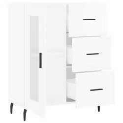 vidaXL Sideboard Storage Cabinet Side Cabinet Cupboard White Engineered Wood - high gloss white - Additional view 5