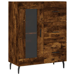 vidaXL Sideboard Storage Cabinet Side Cabinet Cupboard White Engineered Wood - smoked oak