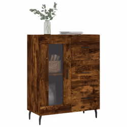 vidaXL Sideboard Storage Cabinet Side Cabinet Cupboard White Engineered Wood - smoked oak