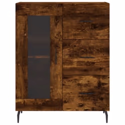 vidaXL Sideboard Storage Cabinet Side Cabinet Cupboard White Engineered Wood - smoked oak - Additional view 4
