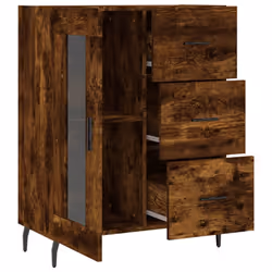 vidaXL Sideboard Storage Cabinet Side Cabinet Cupboard White Engineered Wood - smoked oak - Additional view 5