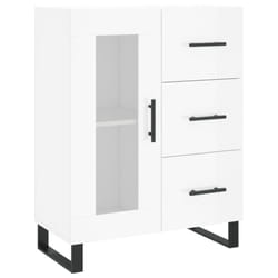 vidaXL Sideboard Cabinet Storage Cabinet Cupboard Brown Oak Engineered Wood - high gloss white