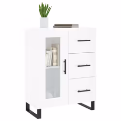 vidaXL Sideboard Cabinet Storage Cabinet Cupboard Brown Oak Engineered Wood - high gloss white