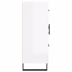 vidaXL Sideboard Cabinet Storage Cabinet Cupboard Brown Oak Engineered Wood - high gloss white - Additional view 6