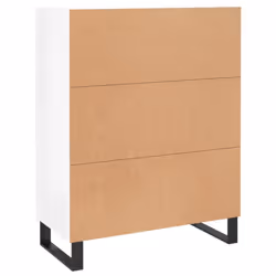 vidaXL Sideboard Cabinet Storage Cabinet Cupboard Brown Oak Engineered Wood - high gloss white - Additional view 7