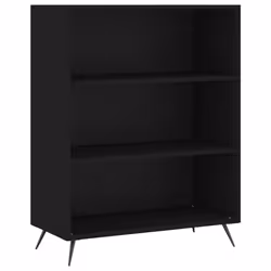vidaXL Bookcase Display Cabinet Sideboard Bookshelf Brown Oak Engineered Wood - black