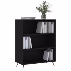 vidaXL Bookcase Display Cabinet Sideboard Bookshelf Brown Oak Engineered Wood - black