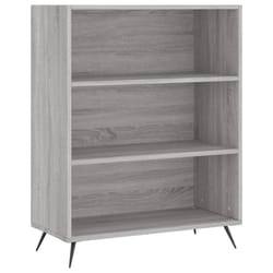 vidaXL Bookcase Display Cabinet Sideboard Bookshelf Brown Oak Engineered Wood - grey sonoma