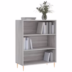 vidaXL Bookcase Sideboard Storage Unit Bookshelf Sonoma Oak Engineered Wood - grey sonoma