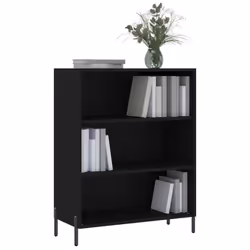 vidaxL Shelf Cabinet Bookcase Side Cabinet Storage Bookshelf Engineered Wood - black