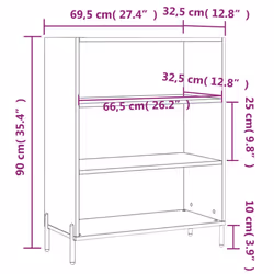 vidaxL Shelf Cabinet Bookcase Side Cabinet Storage Bookshelf Engineered Wood - black