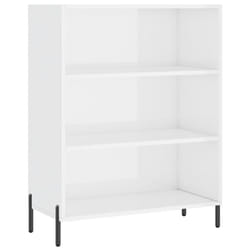 vidaxL Shelf Cabinet Bookcase Side Cabinet Storage Bookshelf Engineered Wood - high gloss white