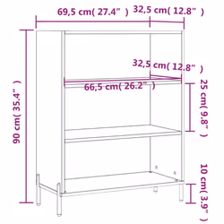 vidaxL Shelf Cabinet Bookcase Side Cabinet Storage Bookshelf Engineered Wood - high gloss white - Additional view 8