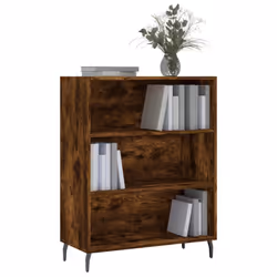 vidaxL Shelf Cabinet Bookcase Display Shelves Storage White Engineered Wood - smoked oak