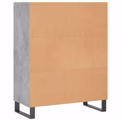 vidaxL Shelf Cabinet Bookcase Display Shelf Concrete Grey Engineered Wood - concrete grey - Additional view 5