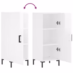 vidaXL Sideboard Storage Cabinet Side Cabinet Cupboard White Engineered Wood - high gloss white - Additional view 8