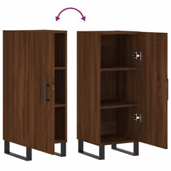 vidaXL Sideboard Storage Cabinet Side Cabinet Cupboard White Engineered Wood - brown oak - Additional view 8