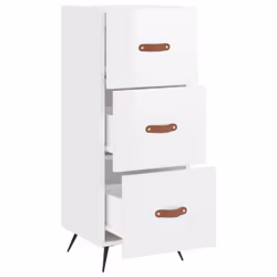 vidaXL Sideboard Storage Cabinet Cupboard High Gloss White Engineered Wood - Additional view 4