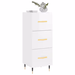 vidaXL Sideboard Storage Cabinet Cupboard Side Cabinet White Engineered Wood - high gloss white