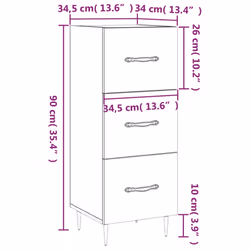 vidaXL Sideboard Storage Cabinet Cupboard Side Cabinet White Engineered Wood - grey sonoma - Additional view 3