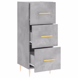 vidaXL Sideboard Storage Cabinet Cupboard Side Cabinet White Engineered Wood - concrete grey - Additional view 4