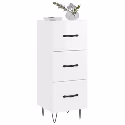 vidaXL Sideboard Storage Cabinet Cupboard High Gloss White Engineered Wood