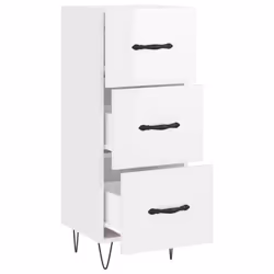 vidaXL Sideboard Storage Cabinet Cupboard High Gloss White Engineered Wood - Additional view 4