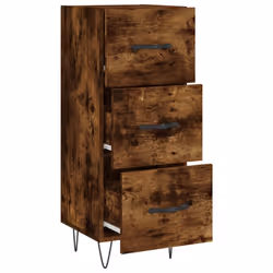 vidaXL Sideboard Storage Side Cabinet Cupboard Smoked Oak Engineered Wood - Additional view 4