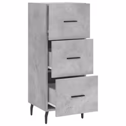 vidaXL Sideboard Storage Cabinet Cupboard Side Cabinet White Engineered Wood - concrete grey - Additional view 4