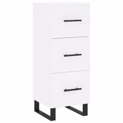 vidaXL Sideboard Storage Side Cabinet Cupboard Sonoma Oak Engineered Wood - white